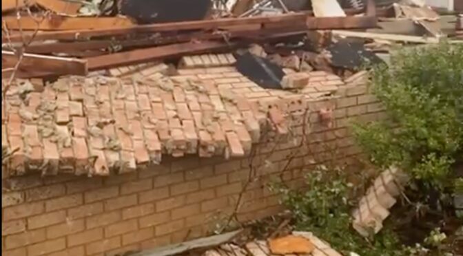Tornado damaged houses in Little Rock Arkansas
